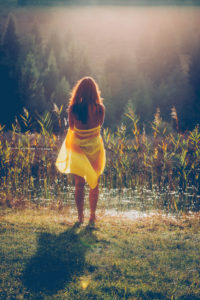 Woman, lake, from behind, Woman, lake, from behind,